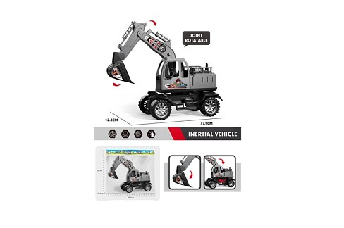 Будтехніка YJ5168-11A (36шт) інерц, екскаватор, 30см, рухливі деталі, у пакеті, 37-25-12см