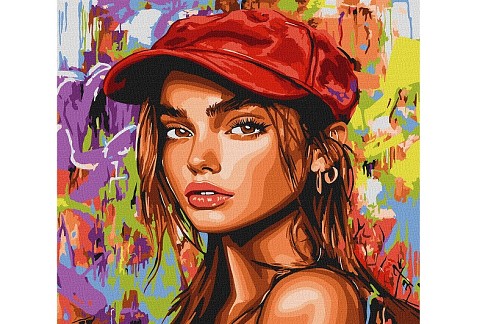 Картина по номерах Сучасна Червона шапочка" 40х40см  KHO8600"