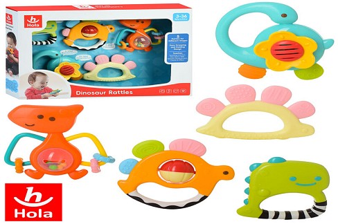 Брязкальце 1109 (24шт) 5шт, від 8см, 3шт-прорізувач, в кор-ці, 32-23-5см