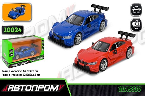 Машина мет. АВТОПРОМ  арт. 10024 (48шт/2) 5 inch BMW M4 DTM,відкр.двері, 2 вида у коробці 16,5*7*8см
