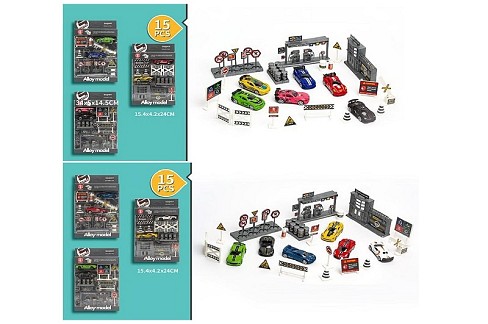 Набір транспорту метал арт. 2127/2127A (144шт/2) 2 види, 15елементів в наборі, короб. 15,4*4,2*24см