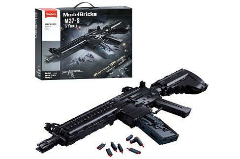 Конструктор SLUBAN M38-B1352 (4шт) зброя, автомат, 76,1-28,5см, 1:1, 1547дет, в кор-ці, 45-38-12,5см