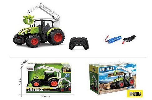 Трактор на радіокеруванні 6606 (24) підсвічування, акумулятор 3.7V, пульт 2.4GHz, USB-кабель, гумові