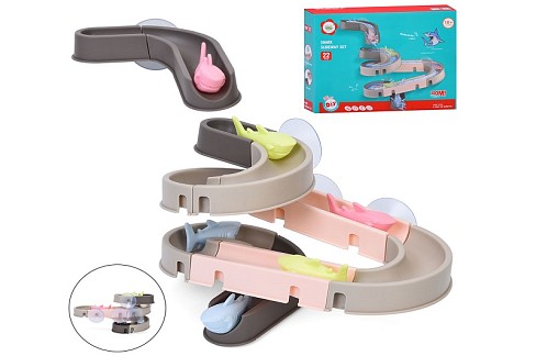 Гра для купання 6688-908 (36шт) водоспад, лабіринт, присоски, акула 6шт, в кор-ці, 28-21-6см