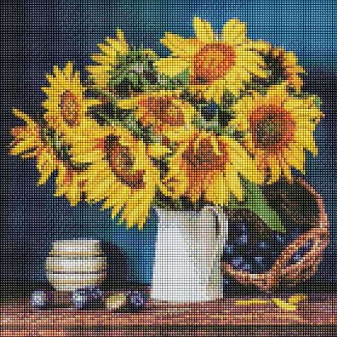 Набір з алмазною мозаїкою Яскраві соняшники" 40х40см  AMO7417"