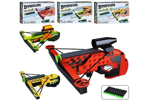 Арбалет QX2001-2-3 (60шт) м'які кулі-присоски 10шт, розібраний (конструктор), 3 види (63дет,78дет, 8