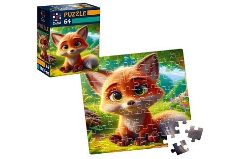 Пазли De.tail. Допитливе лисеня. 64 деталі DT1234-07 (укр)