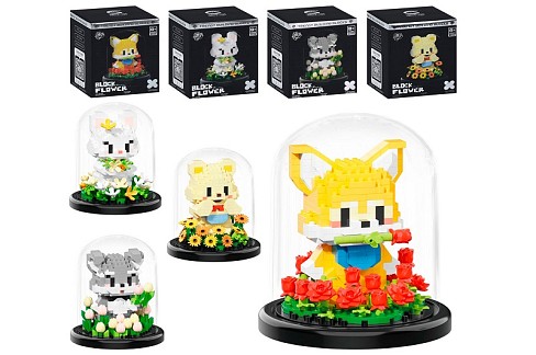 Конструктор 7245-7248 (60шт) тварина, колба, 8,6-8,6-10,5см, від 403дет, 4 види, у кор-ці, 9-11,5-9с