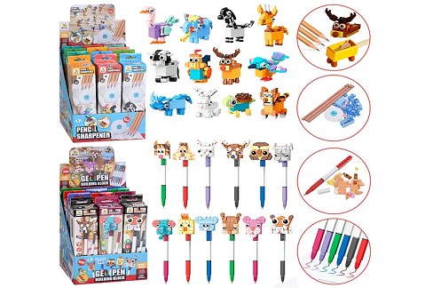 Конструктор SM2511A-2514B (144шт) тварина, 2види диспл (ручка (гелева), олівець, в кор-ці УПАК12