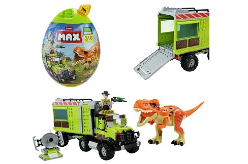Конструктор Zuru MAX Dino Adventure, арт. 831155 (6 шт) 310 дет., у капсулі