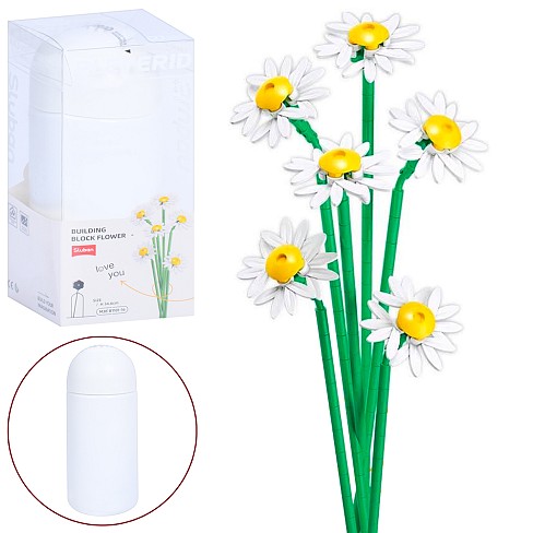 Конструктор SLUBAN M38-B1101-16 (32шт) квіти  (маргаритки), 34,6см, колба, в кор-ці/слюда, 9,5-22-9,