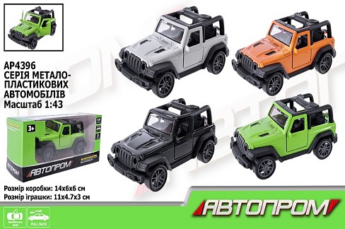 Машина мет. АВТОПРОМ  арт. AP4396 (96шт/2) 1:43,4 кольори, відкр.двері, короб.14*6*6см