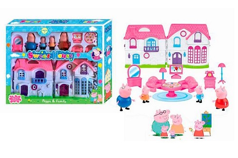 Будиночок PP6005 (20шт) PP, 18-17-6см, набір фігурок 4шт/сім'я (5см, 8,5см), меблі, в кор-ці, 42-34-