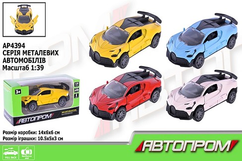 Машина мет. АВТОПРОМ  арт. AP4394 (96шт/2) 1:43,4 кольори, відкр.двері, короб.14*6*6см