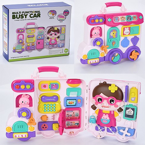 Гра 859 (12шт) бізі-машина, бізіборд, 29-23,5-8,5см/47-23,5-8,5см,музика, звук(англ),світло,рухливі