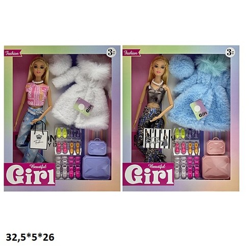 Лялька  XD 120-4 (72/2) 2 види, висота 30 см, шарнірні суглоби, аксесуари, в коробці ВИДАЄТЬСЯ МІКС