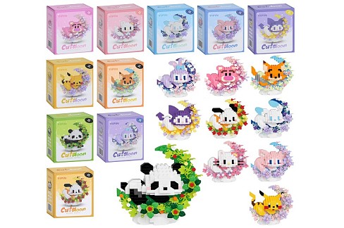 Конструктор 18024B (72шт) тварина, від 369дет, 12видів, в кор-ці, 10,5-13-6см