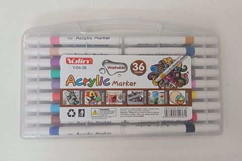 Набір акрилових маркерів Marker Acrylic Yulin Y-04-36(1/12/48) SA-0470
