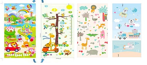 Ігровий термо килимок двохстор. арт. C1014 (10шт)складний, матеріал XPE, 200*180*1см 2 види, в сумці