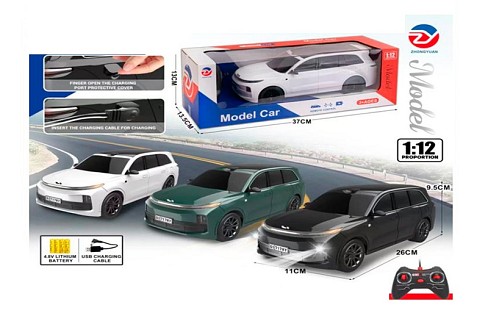 Машина JH-PC6A (18шт) р/к, акум, 28см, 1:12, світло, гумові колеса, USBзарядне, 3 кольори, в кор-ці,