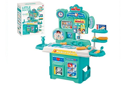 Набір лікаря 922-217 (24шт) стіл, 38-20-в50см, окуляри, медичні інструменти, 28пр, в кор-ці, 44,5-33