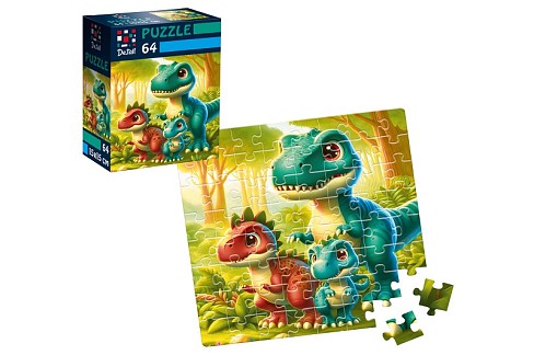 Пазли De.tail. Веселі динозаврики. 64 деталі DT1234-21(укр)