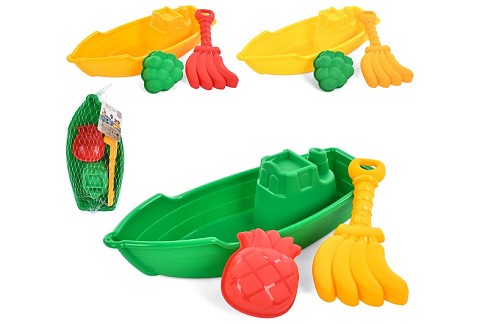 Набір для пісочниці 8295-155A (36шт) корабель 31см, лопатка, 1 формочка, мікс кольорів, 35-13-9см