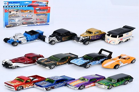 Набір машинок 3313-9C-10C (24шт) 12шт, метал, 1:64, від 6см, 2 види, в кор-ці, 28,5-22-3,5см