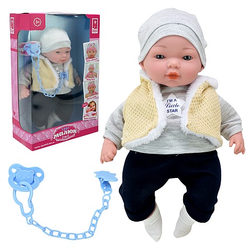 Пупс Чудо Малюк" арт. PL-524-103 (12шт)   м'яконабивний, муз короб. 37*10,5*23см"