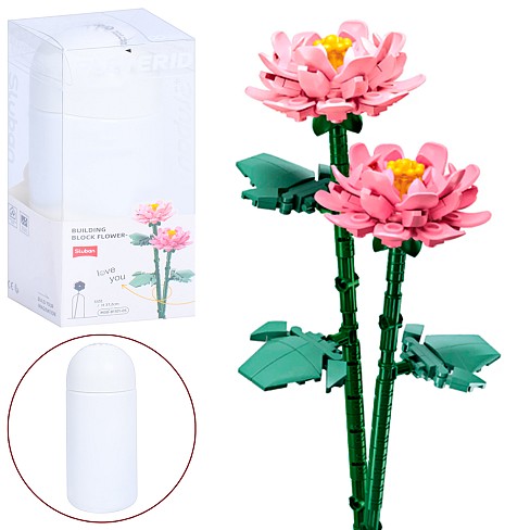 Конструктор SLUBAN M38-B1101-05 (32шт) квіти (півонії), 37,2см, колба, в кор-ці/слюда, 9,5-22-9,5см