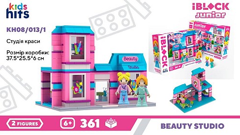 Конструктор Kids hits IBLOCK JUNIOR арт. KH08/013/1 (24шт/2) Студія Краси, 361дет.,2 фиг, у  короб.