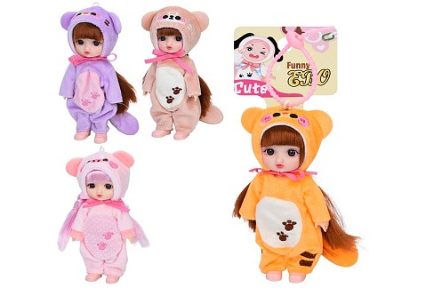 Лялька DH2296A (96шт) 15см, шарнірна, петелька, 4 види, у пакеті, 13-17-3,5см