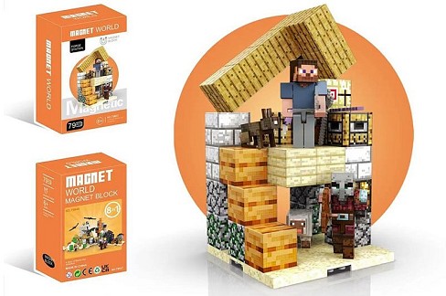 Конструктор магніт. арт. T9937 (24шт/2) 79 дет, фігурки у комплект, короб. 18*11,2*7,2см