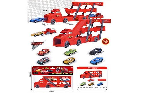 Трейлер LH901-9 (48шт) ТЧ, 28см/39см, запуск машин, машинка 6,5см 3шт, у пакеті, 32-23,5-7см