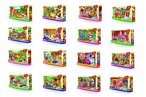 Пазли 80 ел.,  Лео Люкс": Улюблені казки Ст358 УПАК16шт 12 блоків в упаковці"