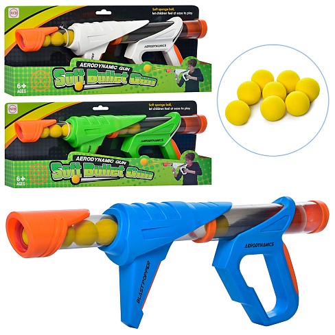 Автомат помповий RLD-0031 (24шт) 42см, кулі-кульки (м'які) 8шт, мікс кольорів, в кор-ці, 44-18-5,5см