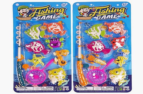 Риболовля 2025-3 (96/2) 2 види, на гачках, магнітна, 7 рибок, 1 вудка, сачок, на листі