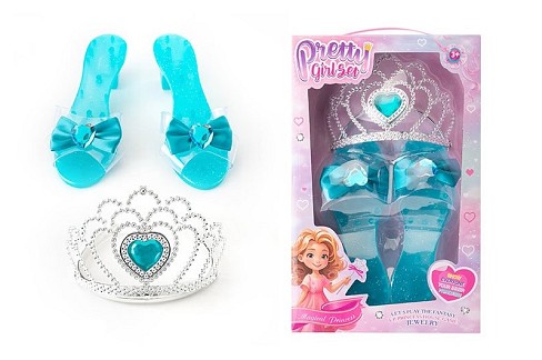 Аксесуари для дівчат арт. 266-1/2 (48шт/2) no мікс 2 види, туфельки, аксес короб. 18*5,5*29 см