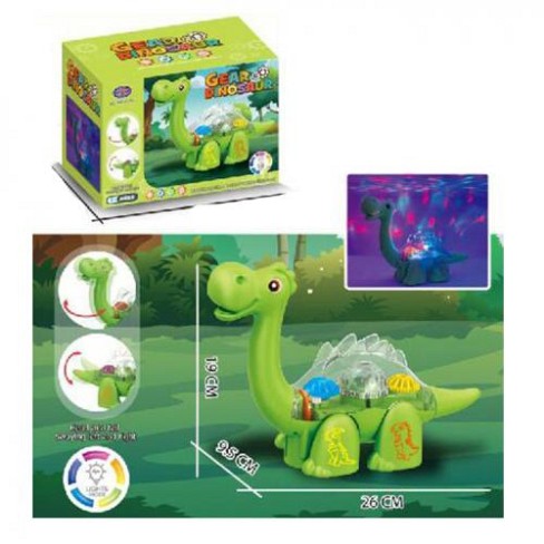 Динозавр NR617-205 (48шт) 26см, музика, світло, їздить, шестерні, рухливі деталі, на бат-ці, в кор-ц