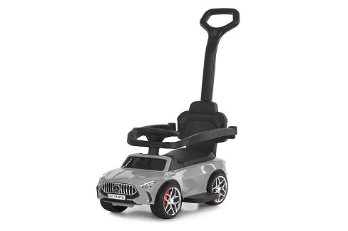 Каталка-толокар M 6255EL-11 (1шт) бат.ручка, муз, світло, шкіра, підсклянник, MP3, BLUETOOTH, сірий