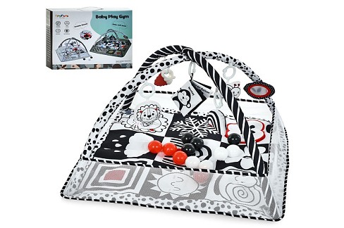 Килимок для немовляти ZL2501 (9шт) манеж, 80-80-в16смв49см, 2 дуги, кульки 12шт, підвіски 5шт(книжка