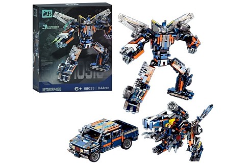 Конструктор 88033A (12шт) 3в1(робот, динозавр, машина), 844дет, в кор-ці, 29,5-40,5-9,5см