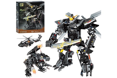 Конструктор 88036A (12шт) 3в1(робот, динозавр, вертоліт), 850дет, в кор-ці, 29,5-40,5-9,5см