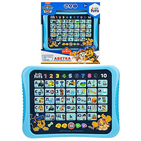 Планшет Kids Hits арт. KH01/014L ,Абетка." Paw Patrol , батар., звук, у короб. 25*27*4см"