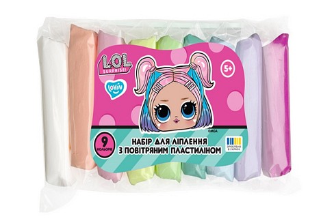 L.O.L. Surprise! TM 9 кол. пастель ТМ Lovin LOL70194 Набір для ліплення з повітряним пластиліном