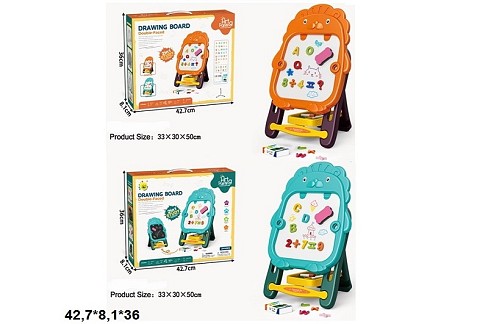 Дошка-мольберт 23188-34A/23188-34B магнітно-малювальна двостор.2кол.кор.42,7*8,1*36 /24/