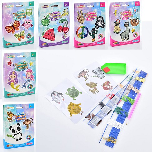 Набір для творчості FG24030101B (180шт) алмазна мозаїка, фігурки-наліпки, 6 видів, у кор-ці, 13-18-2