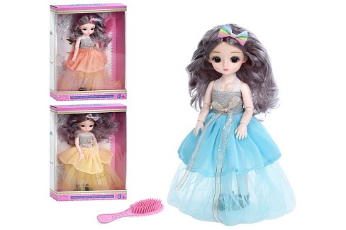 Лялька 877-32-33-35 (48шт) 27см, шарнірна, гребінець, 3 види, в кор-ці, 23-33-7,5см