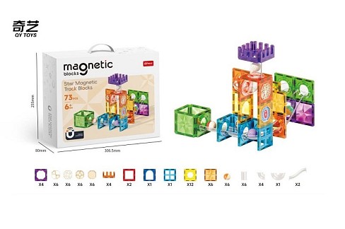 Конструктор магнітний EQY10055 з кульками 73дет.кор.30,65*8*25,5 /18/