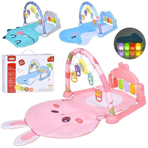 Килимок для немовляти 368-70B-H-R (24шт) 70-52см, дуга, підвіски 5шт, піаніно,музика, звук, 3 види